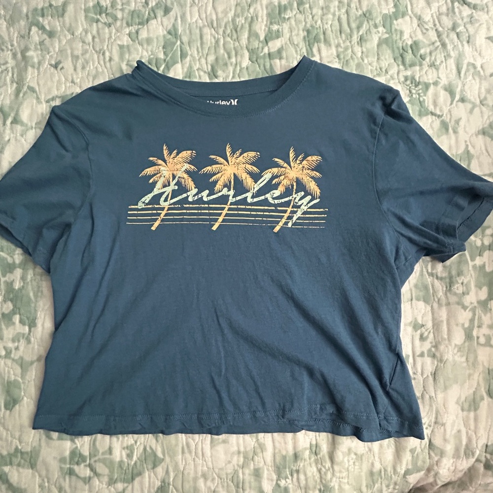Hurley palm tree logo, graphic cropped top
